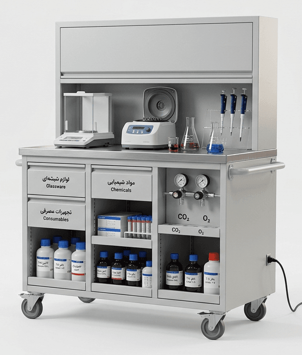 image of product 13 ساخت دستگاه تامین سرویسهای مورد نیاز آزمایشگاه با قابلیت جابجایی